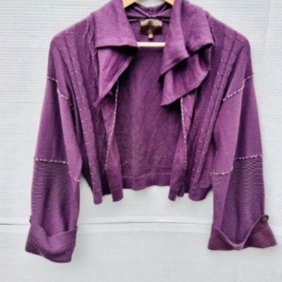 Claudia Guiti purple open cardigan shirt size small - Picture 1 of 6